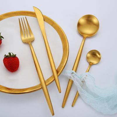 China Sustainable Titanium Clad Gold Flatware , Wedding Gold Cutlery Stainless Steel Cutlery Set for sale