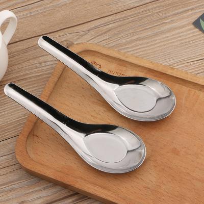 China Viable Cheap Metal Spoon Stainless Steel Spoon Chinese Table Soup Spoon Set Wholesale for sale