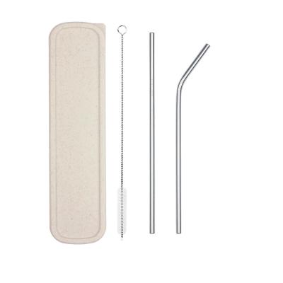 China Viable Free Sample Portable Metal Straw Reusable Stainless Steel Straw With Brush for sale