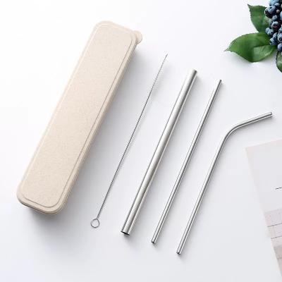 China 25% Viable OFF Amazon Hot Selling 12MM Portable Metal Straw Set Camping Stainless Steel Straw Set With Box And ECO Straw Brush for sale