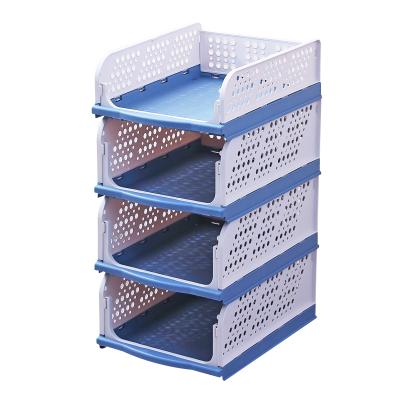 China Home Viable Storage Rack Storage Rack Plastic Folding Clothing Storage Box for sale