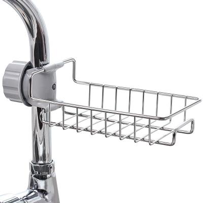 China Viable Punch Free 304 Stainless Steel Sponge Tap Storage Rack Metal Storage Holders And Racks for sale