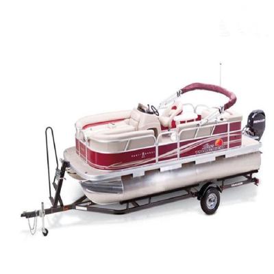 China Aluminum Aluminum Lake Speed ​​Pontoon Lowe Sport Luxury Boat Fishing With Bimini for sale