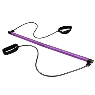 China Portable Yoga Workout Pilates Stick with Resistance Band Lightweight Pilates Bar Trainer for sale