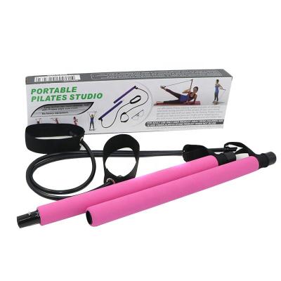 China Wholesale Yoga Exercise Rubber Tube Stretching Portable Gym Fitness Pilates Resistance Bar For Exercise for sale