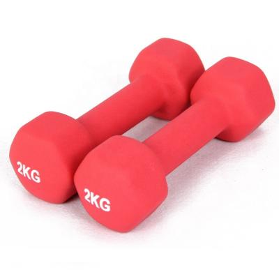 China Gym Fitness Comfortable 10kg 20kg 40kg Adjustable Hex Neoprene Coated Dumbbells for sale