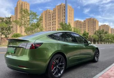 China Glossy Green Digital Color Changing Tesla Car Wrap for sale