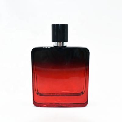 China 2021 New Factory Direct Design High End Personal Care 100ML Polished Black&Red Printing Perfume Bottle for sale