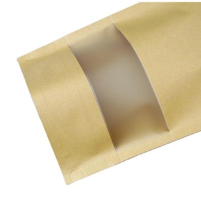 China High Quality Recyclable In Stock Recycled Brown Kraft Paper Coffee Bags Stand Up Food Pouch Bag Kraft Paper Packaging Kraft Paper Zipper Bag for sale