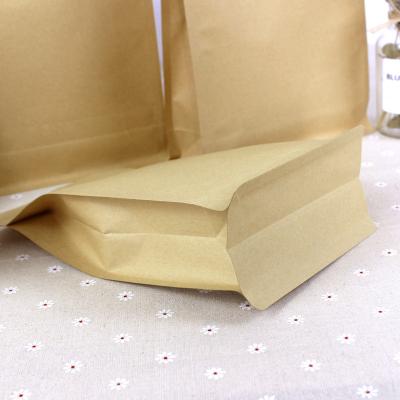 China Disposable Food Moisture Proof Bags Stand Zipper Bag Paper Packing Reusable Sealing Pouches Eight Side Seal Bags for sale