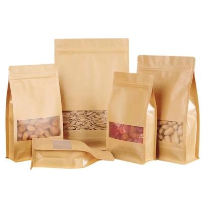 China Recyclable Custom Printed Comical Tea Bags Food Grade Flat Bottom Bag Recyclable Logo Pouch Brown Kraft Paper Bags Moisture Proof Tea Bags for sale