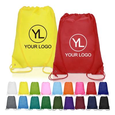 China Eco-friendly MOQ Customized Small Drawstring Backpacks Bulk String Bags For Party Gym Sport Travel for sale