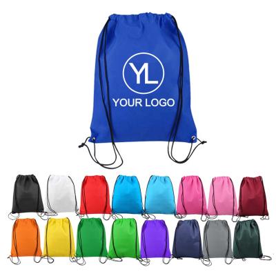 China 100% Eco-friendly Customized Promotional Nonwoven Drawstring Backpack Sport Straps Bag For Gym for sale