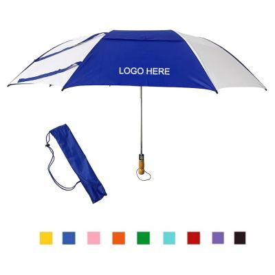 China CLASSIC LOGO Automatic Wind Vented Strong Custom Oversized Windproof Folding Umbrella for sale