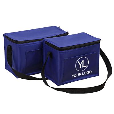 China Polyester Collapsible Cooler Tote 8-Can Insulated Waterproof Soft Cooler Portable Cooler Bag for sale