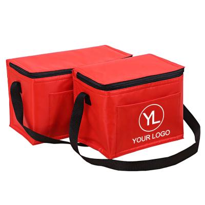 China Polyester Customized Collapsible Lunch Cooler Tote 8-Can Insulated Soft Lunch Box Cooler Bag For Camping, Picnic, BBQ for sale