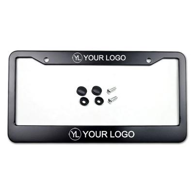 China No Plate Custom High Quality Gray Card Cover Aluminum License Plate Frame With Screws Set for sale