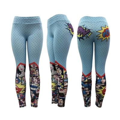 China Breathable Customized Dye Sublimated Full Color High Waist Yoga Pants for sale