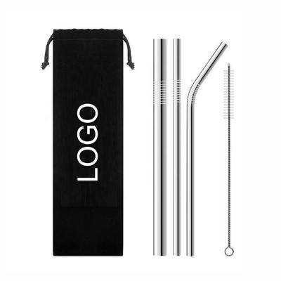 China Viable Reusable Straight and Bent Stainless Steel Straws Kit for sale