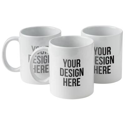 China Viable Customized 11oz Promo Budget Viable Full Color Printed White Ceramic Coffee Mugs for sale