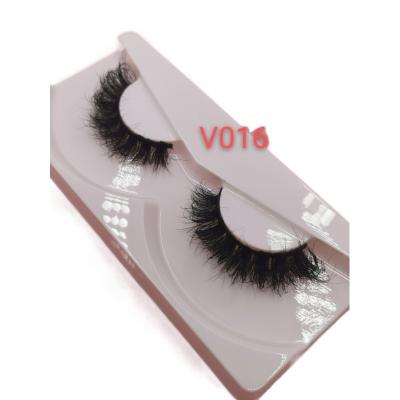 China Wholesale Natural Long Fur Mink Eyelashes 13mm-22mm Messy Hand Made False Eyelashes V016 for sale