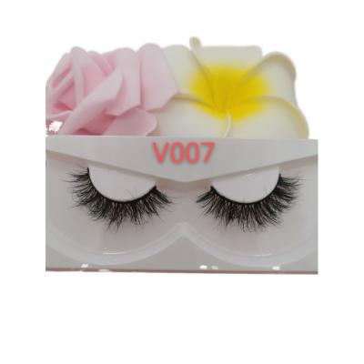 China Wholesale Natural Long Mink Long Luxurious Eyelashes 3D Mink Eyelashes Wholesale Supplier of Long Natural Hand Made Fur Eyelashes Bulk V007 for sale