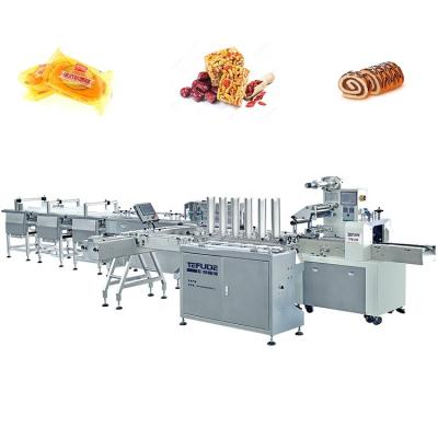 China Food Low Cost High Speed ​​Customized Flower Cakes Automatic Log Layer Cake Food Packaging Production Line Manufacturer for sale