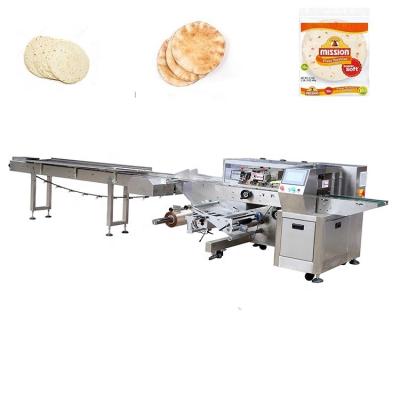 China High Speed ​​Food Servo Pilow Type Frozen Vegetable Tortilla Pita Sliced ​​Naan Loaf Bread Printing Flowpack Wrapping Packing Machine for sale