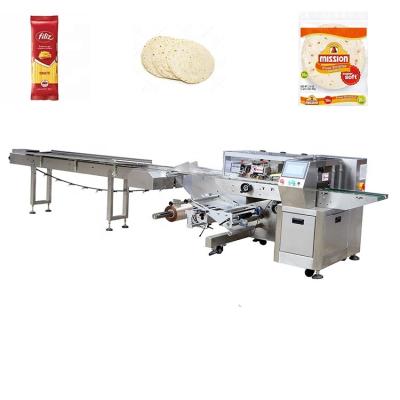 China Food Down Paper Flow Wrapping Machine Pillow Bag Horizontal Package Machine Wrapping, Flow Package Spaghetti Tortilla Wrapping Machine for sale