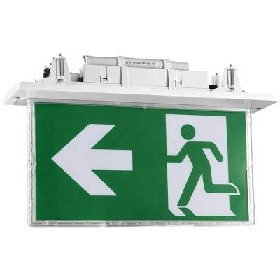 China Hanging Rechargeable Led Emergency Exit Sign Fire Emergency Exit Sign Light for sale