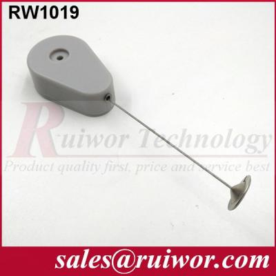 China Retractor de aço do cabo, anti roubo Recoiler com a placa aderindo-se redonda do metal de 22mm à venda