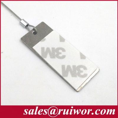 China RW0004 45*19 MM Cuboid Shaped Sticky Metal Plate With 3M Adhesive Tape for Cell Phone Anti Theft Cable for sale