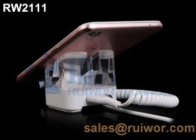 China Acrylic Plastic Mobile Phone Security Display Stand , Cell Phone Anti Theft Cable for sale