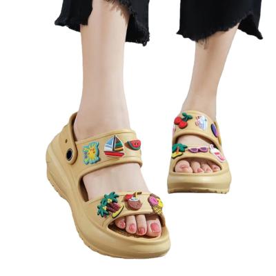 China New Arrival Soft Comfortable Two Straps Causal Proof Eco-friendly Light Water Clogs Thick Bottom Shoe Ladies Sandals for sale