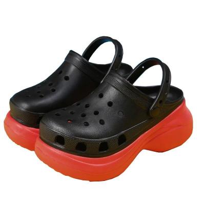 China 2022 Newest Women Eco-friendly External Use Thick-soled Croc Clog Slippers Sandals Waist-enhancing Shoe for sale