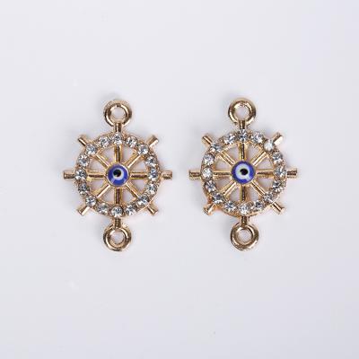 China Charm Jewelry Rudder Crystal Bracelet Gold Plating Pending Connectors for sale