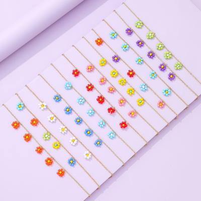 China Other new hyun ya rice beads flower simple anklet design feeling creative multicolor rice beads anklet foot ornaments for sale