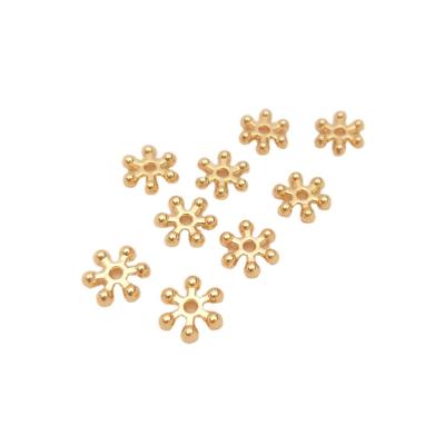 China Gold Plated 14K 9mm Gold Plated Big Snowflake Spacer Beads DIY Bracelet Spacer Jewelry Accessories for sale