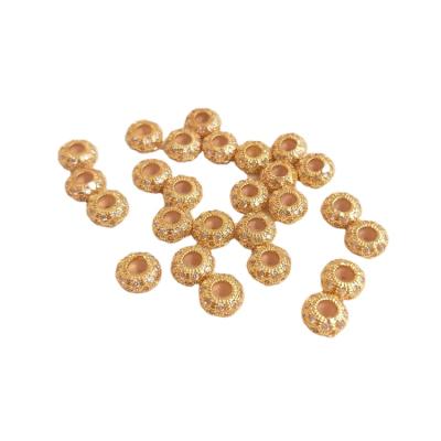 China Gold Plated 14K Gold Plated Zircon Silicone Wheel Bead Set DIY Bead Spacer Beads Chain Accessories for sale