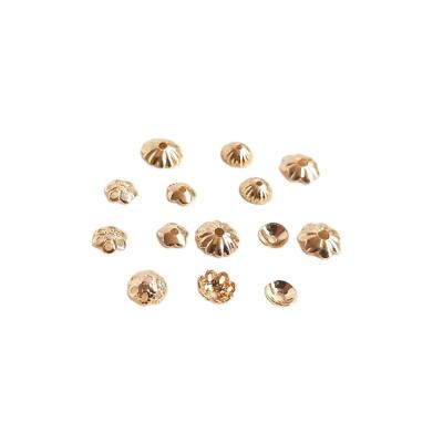 China Gold Plated 14K Gold Plated DIY Handcraft Jewelry Material Bead Cushion Accessories String Bracelet Hollow Bag Sequin for sale