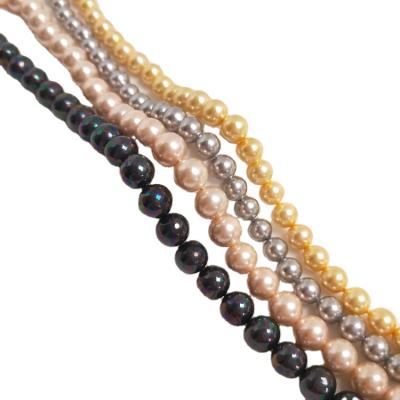 China High Gloss Shell Pearl Loose Shell Beads South Sea Natural Shell Round Beads DIY Jewelry Beaded Material for sale