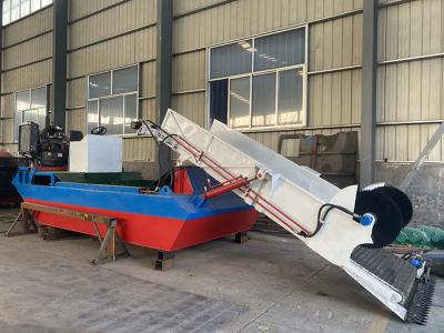 China 4 CBM-capaciteit Water Hyacinth Harvester 5 km/u Voor het oogsten van rivierwaterweed Te koop