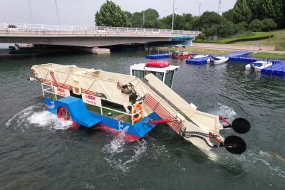 中国 15.5mx6.52x3 M 水草 湖 雑草刈り機 液圧モーターとディーゼルパワー 販売のため