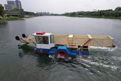 China Customized Cabin Design Diesel Engine Water Hyacinth Harvester Machine 24 Cubic Ecoharvester for sale