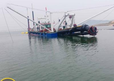 China CCS 7.5m Steel Mud Dredger with 1500m Discharge Distance Draft 1 Meter for sale