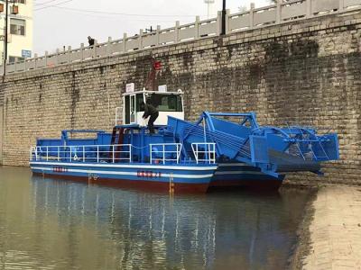 China 70 kW vermogen van waterweed oogster worden gebruikt om te verzamelen en schoon te maken rivier water planten eendweed oogster Te koop