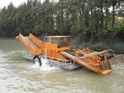 China 75kw krachtige aquatische onkruid oogstmachine verzamelen waterplanten op water Te koop