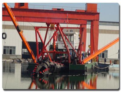 China Cummins Marine Diesel engine Driven Mud Dredging Boat Sludge Dredging Boat  with Spud Carriage for sale