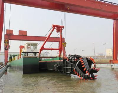 China Siemens Operation Sand Dredge Vessel Boat With VHF Radio Communication And 500 mm Hydraulic Driven Spud System for sale