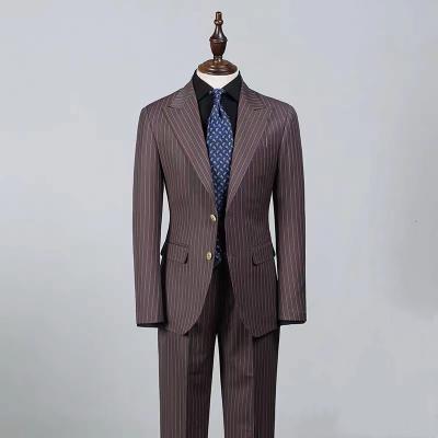 China Kinda Customized Breathable Retro Men's Woolen Print Slim Men's Korean Suits British Suits for sale